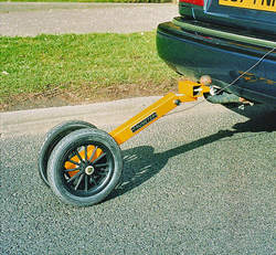 Tow bar mounted measuring wheel